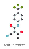 Teriflunomide multiple sclerosis drug, molecular model