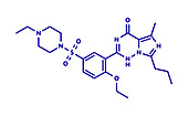 Warfarin anticoagulant drug, molecular model