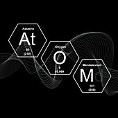 Chemical elements atom, illustration