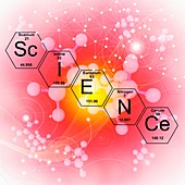 Chemical elements science, illustration