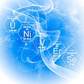 Chemical elements universe, illustration