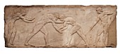 Wrestlers funerary bas relief.