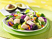 Avocado Blackberry Salad with Chicken