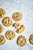 Double chocolate-walnut meringue cookies
