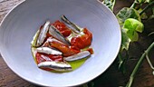 Prepare Anchovies in Vinegar and Roasted Peppers