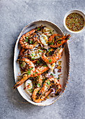 Chargrilled baby squid and prawns with crispy bits