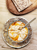 Cottage cheese with apricot jam