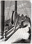 Telegraphic undersea cable, illustration