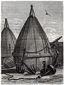 Telegraphic undersea cable, illustration