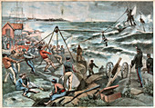 Rescue of a boat, illustration