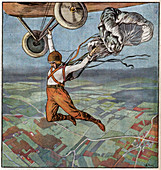 Parachute jump, illustration