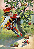 Gulliver and the giant dwarf, illustration