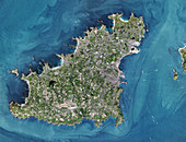 Island of Guernsey in 2014, satellite image