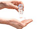 Hand-sanitising gel being used during coronavirus outbreak