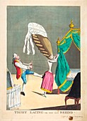 Corset use, 18th-century caricature