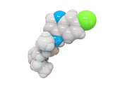 Chloroquine drug, molecular model