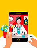 Online medical consultation, illustration