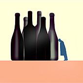 Alcoholism, conceptual illustration