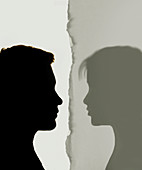 Relationship break-up, conceptual illustration