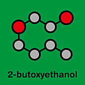 2-butoxyethanol molecule, illustration