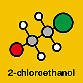 Ethylene chlorohydrin molecule, illustration