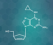 Abacavir reverse transcriptase inhibitor drug, illustration