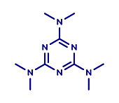 Altretamine cancer drug molecule, illustration