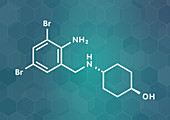 Ambroxol secretolytic drug molecule, illustration