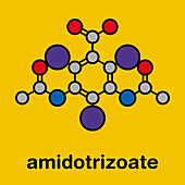 Diatrizoic acid contrast agent molecule, illustration