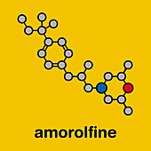 Amorolfine antifungal drug molecule, illustration