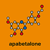 Apabetalone atherosclerosis drug molecule, illustration
