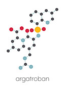 Argatroban anticoagulant drug molecule, illustration