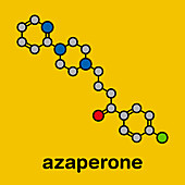 Azaperone antipsychotic drug molecule, illustration