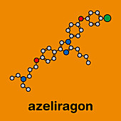 Azeliragon Alzheimer disease drug molecule, illustration