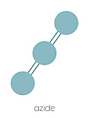 Azide anion chemical structure, illustration