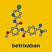 Betrixaban anticoagulant drug molecule, illustration