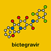 Bictegravir antiviral drug molecule, illustration