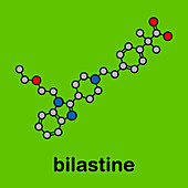 Bilastine antihistamine drug molecule, illustration