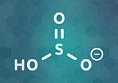 Bisulfite anion chemical structure, illustration