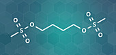 Busulfan cancer drug molecule, illustration