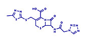 Cefazolin antibiotic drug molecule, illustration