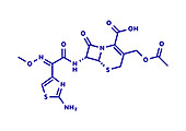 Cefotaxime antibiotic drug molecule, illustration