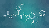 Ceftazidime cephalosporin antibiotic drug molecule
