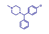 Chlorcyclizine antihistamine drug molecule, illustration