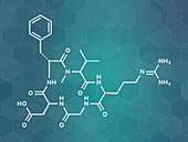 Cilengitide cancer drug molecule, illustration