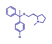 Clemastine antihistamine drug molecule, illustration