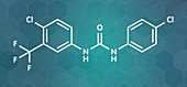 Cloflucarban disinfectant molecule, illustration