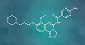 Copanlisib cancer drug molecule, illustration