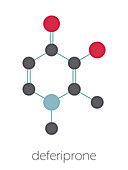Deferiprone thalassaemia major drug molecule, illustration