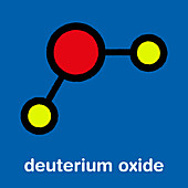 Deuterium oxide heavy water molecule, illustration